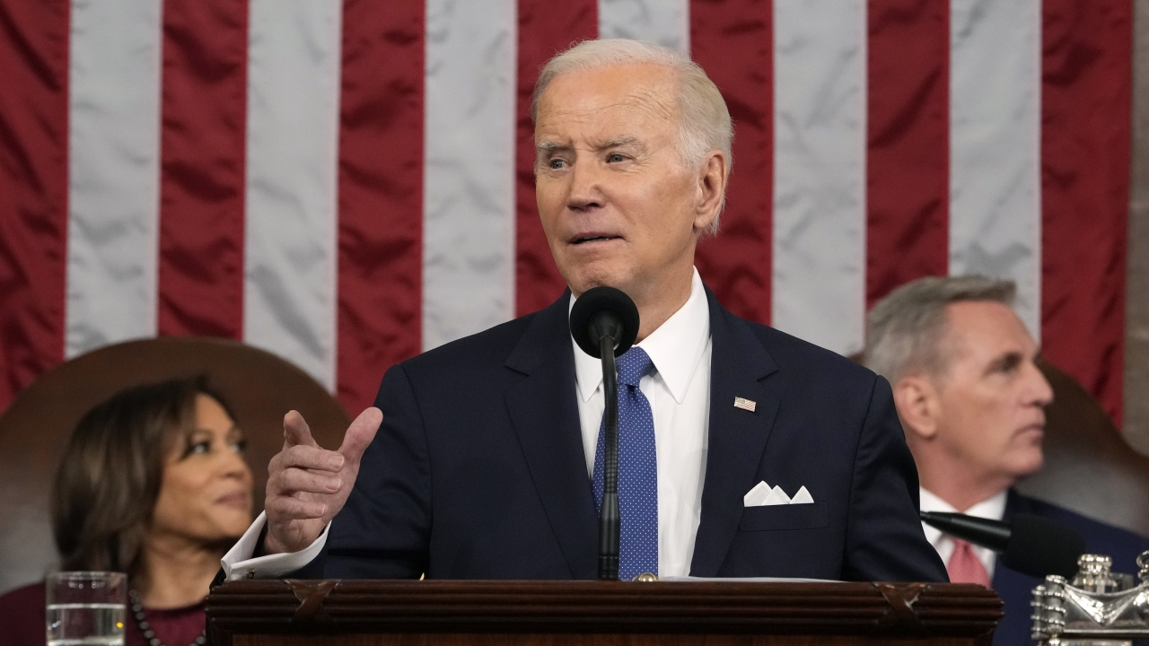 President Joe Biden delivering his State of the Union address.