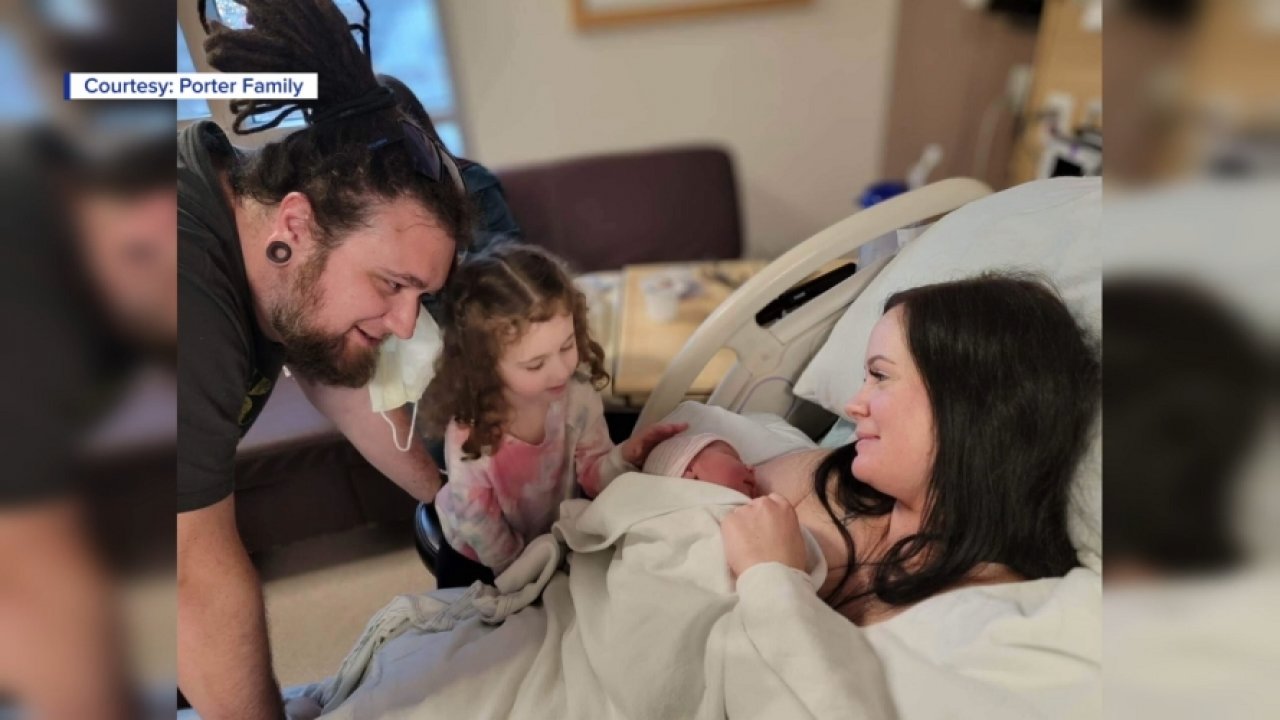 The Porter family with their new baby