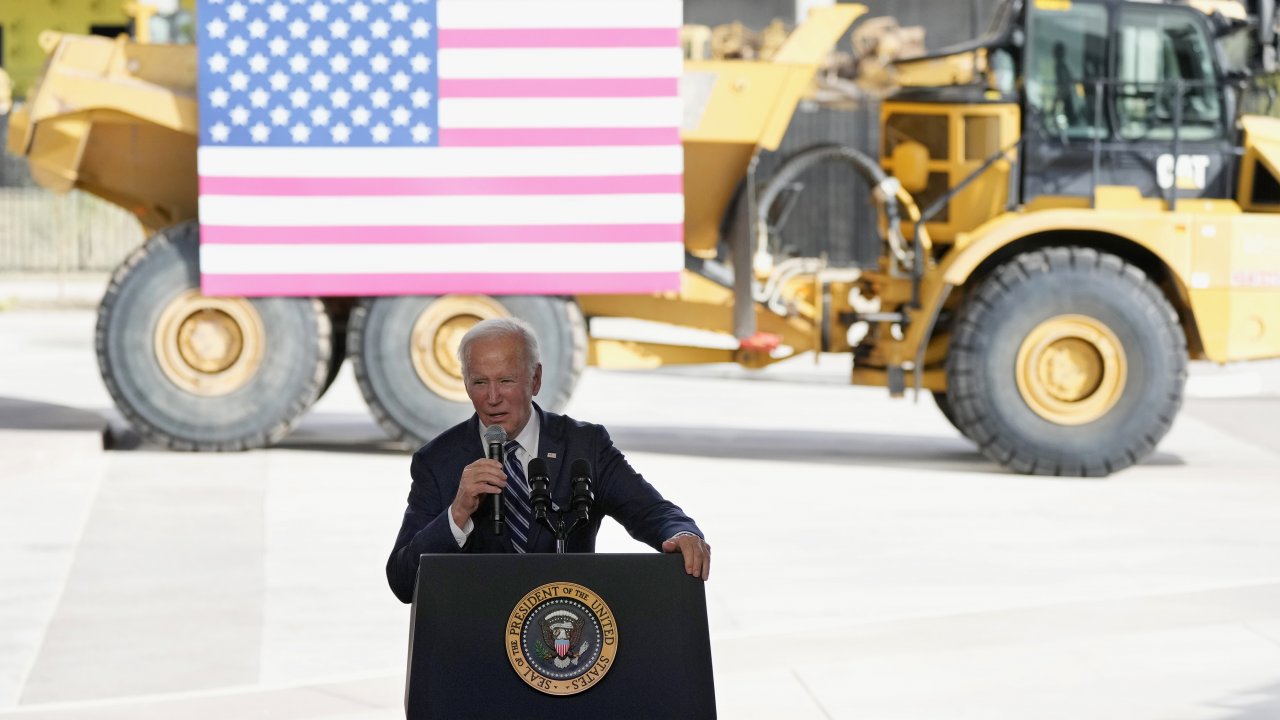 President Biden speaks after touring a Taiwan Semiconductor Manufacturing Company facility in Phoenix, Dec. 6, 2022.