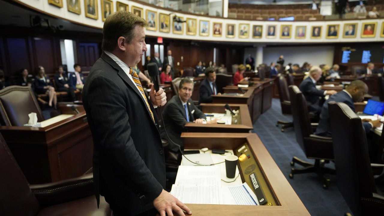 Florida Sen. Jason Brodeur at the Florida State Capitol, Wednesday, March 9, 2022, in Tallahassee, Fla.