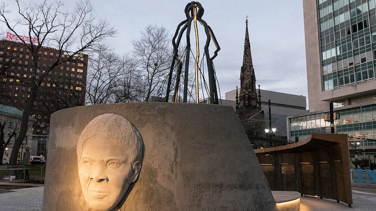 Harriet Tubman monument called "Shadow of a Face" in Newark, New Jersey