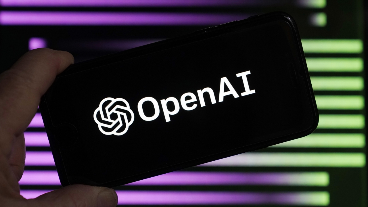 The logo for OpenAI, the maker of ChatGPT, appears on a mobile device.