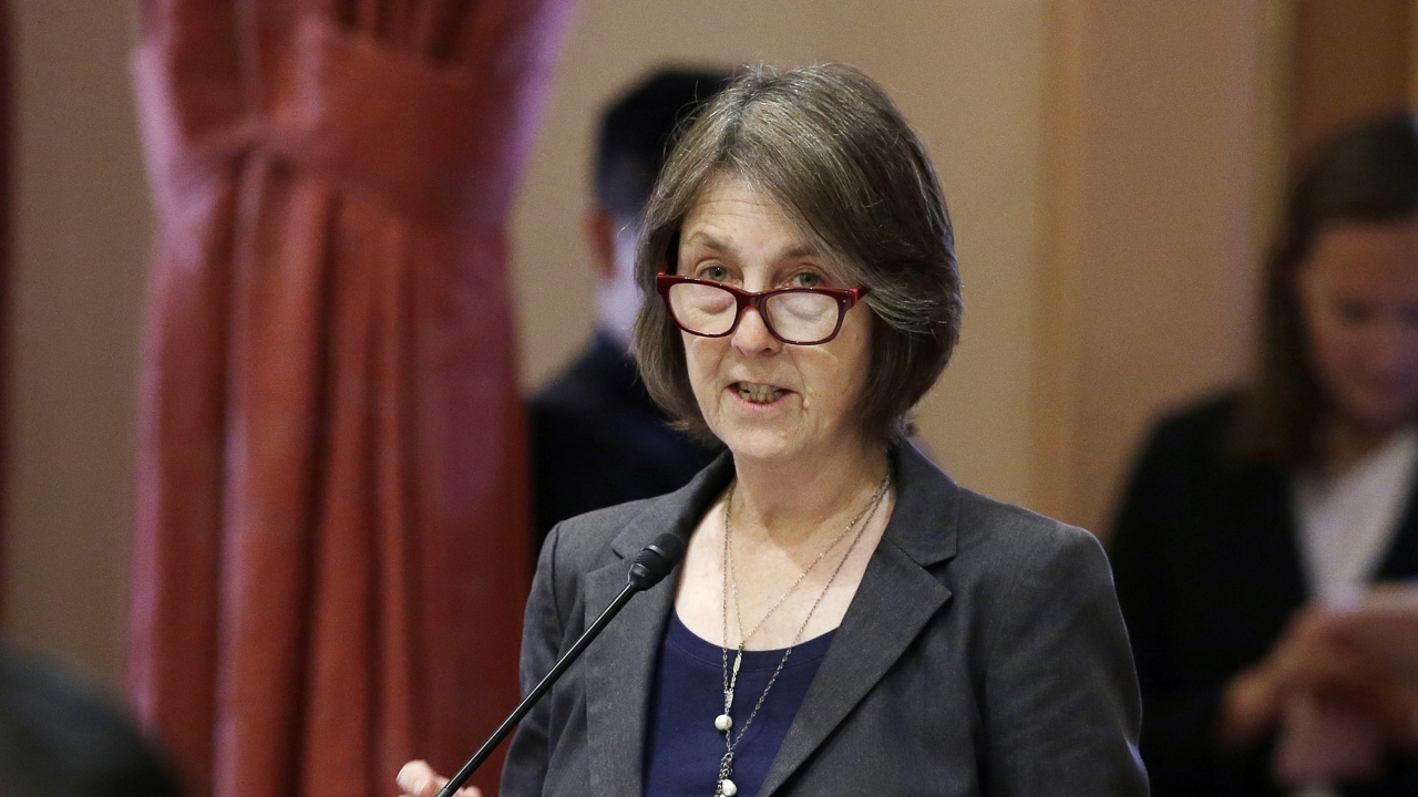 California state Sen. Nancy Skinner, D-Berkeley, speaks on the floor of the California Senate