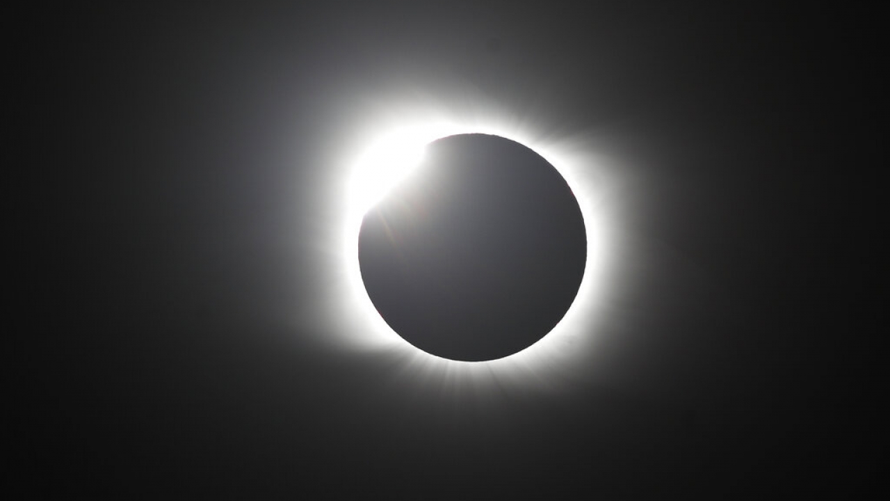 A solar eclipse nears totality in Argentina in 2020.