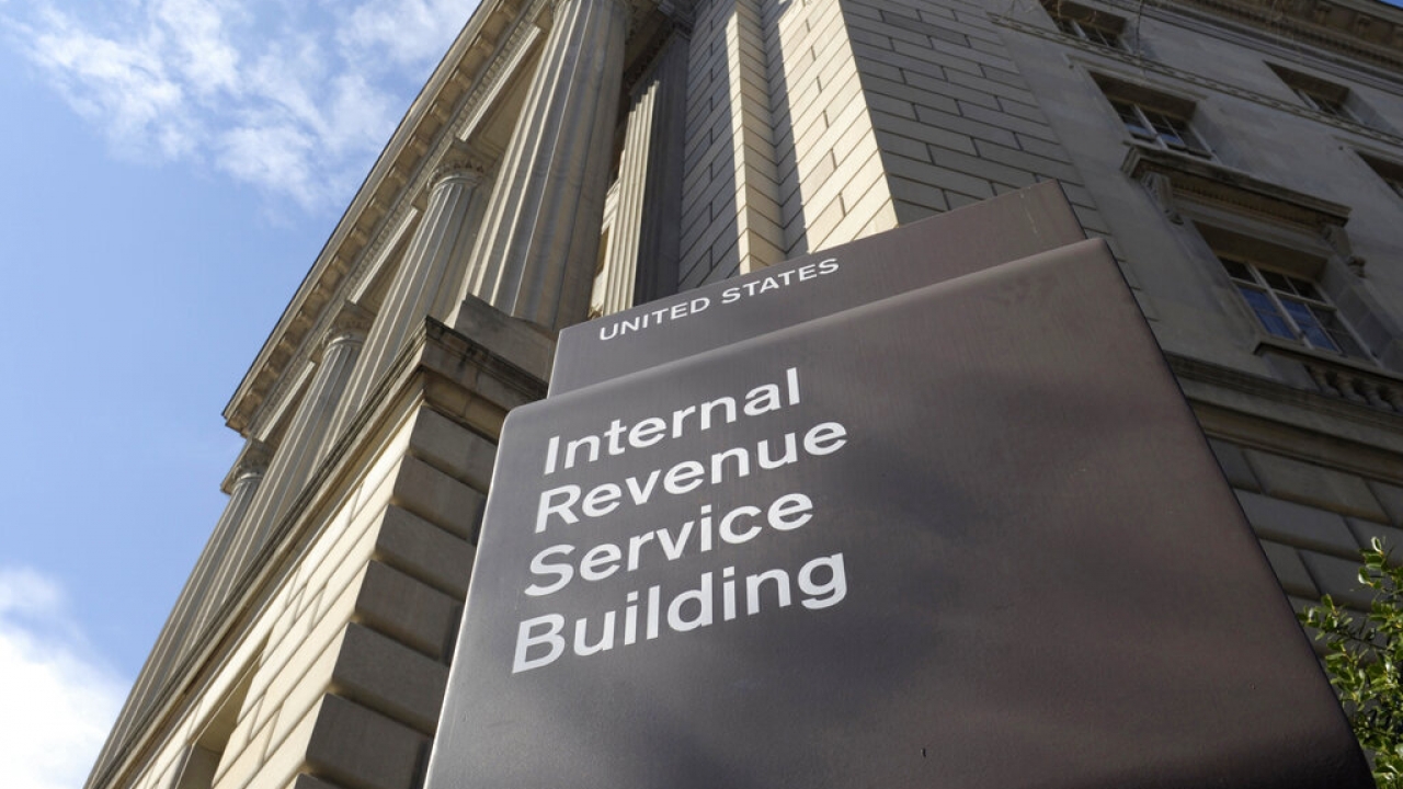 The exterior of the Internal Revenue Service (IRS) building in Washington.