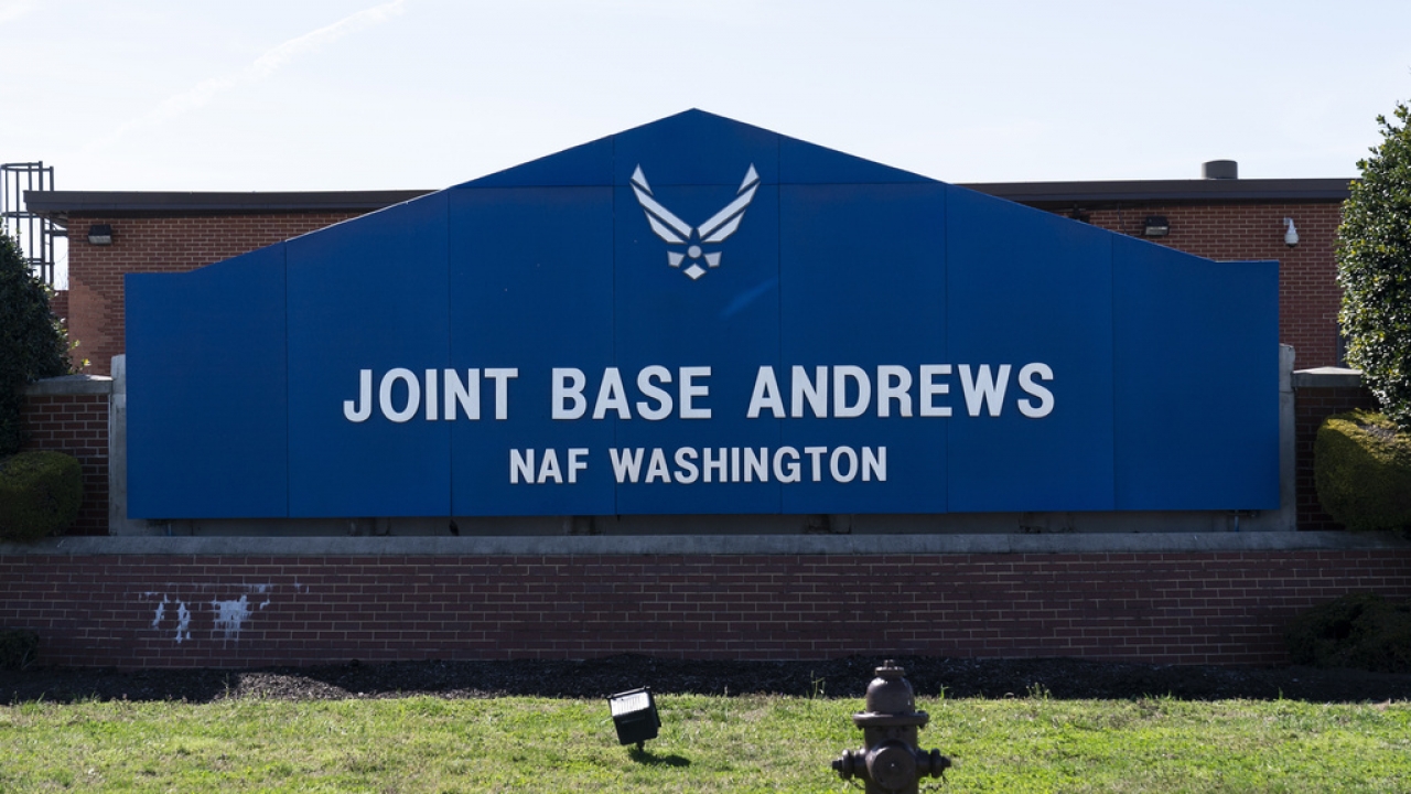 A sign at Joint Base Andrews