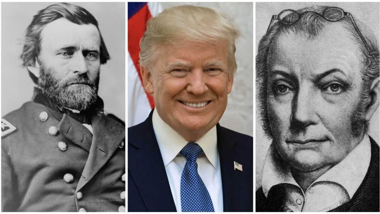 Former President Ulysses S. Grant, Donald Trump and Vice President Aaron Burr.