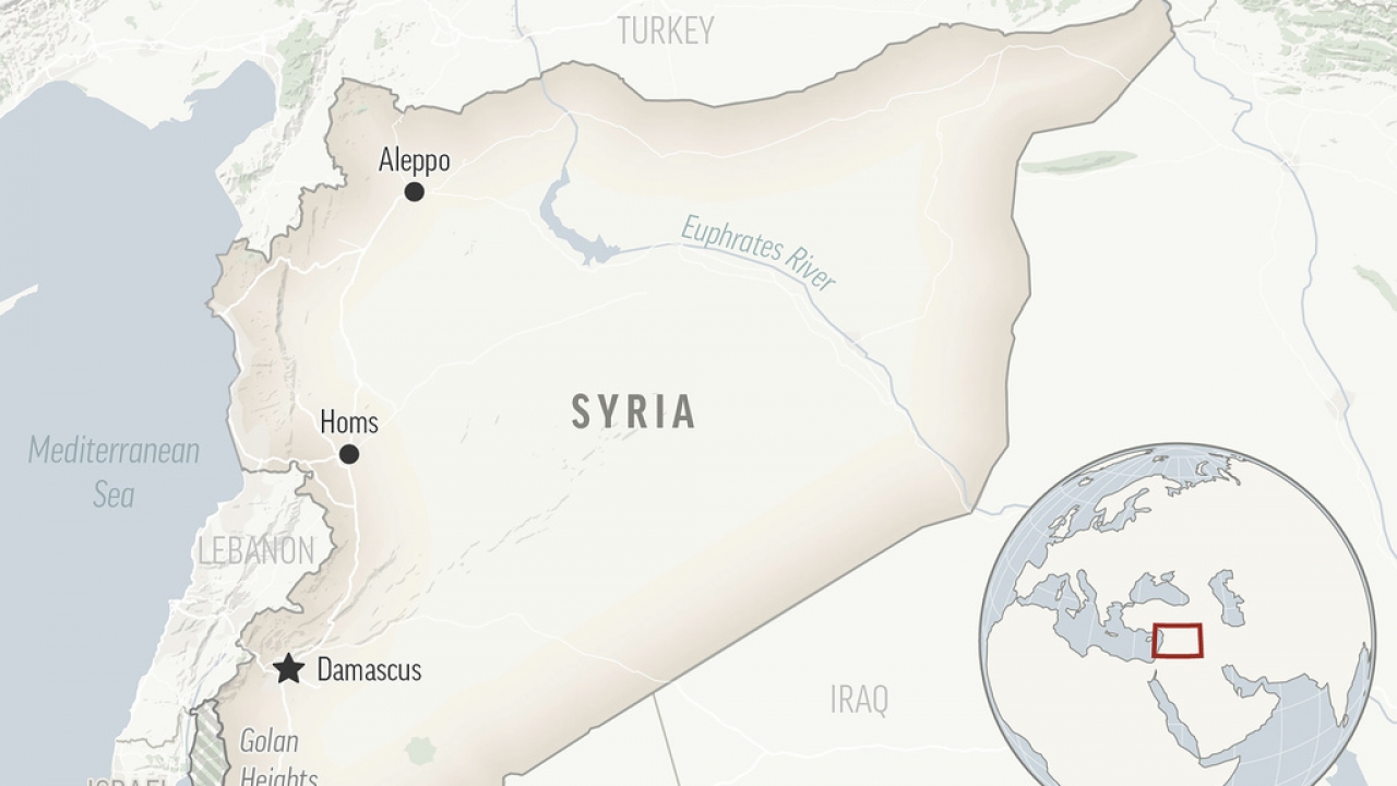 Map showing Syria.