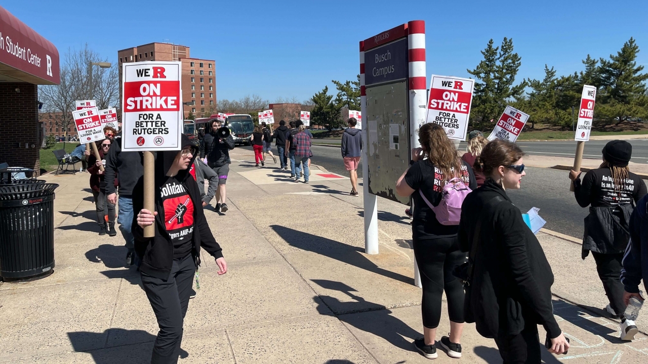 A strike at Rutgers University for better pay and benefits for faculty and staff.