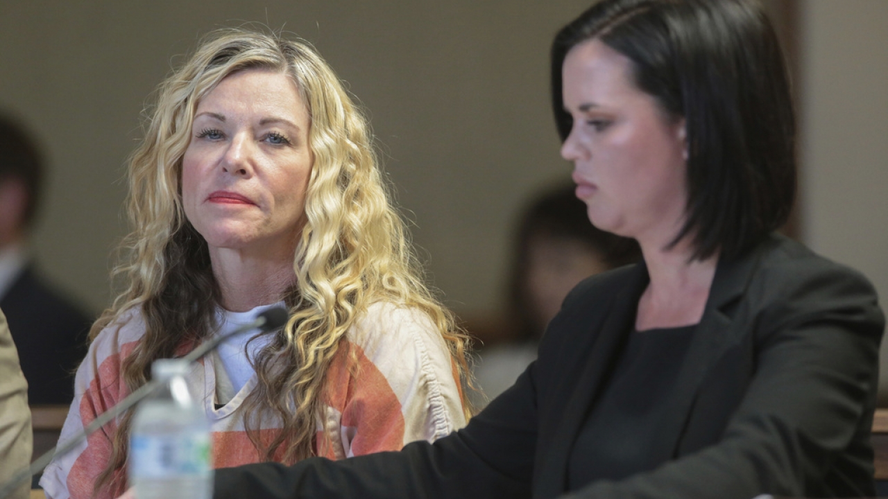 Lori Vallow Daybell glances at the camera during her hearing in Rexburg, Idaho