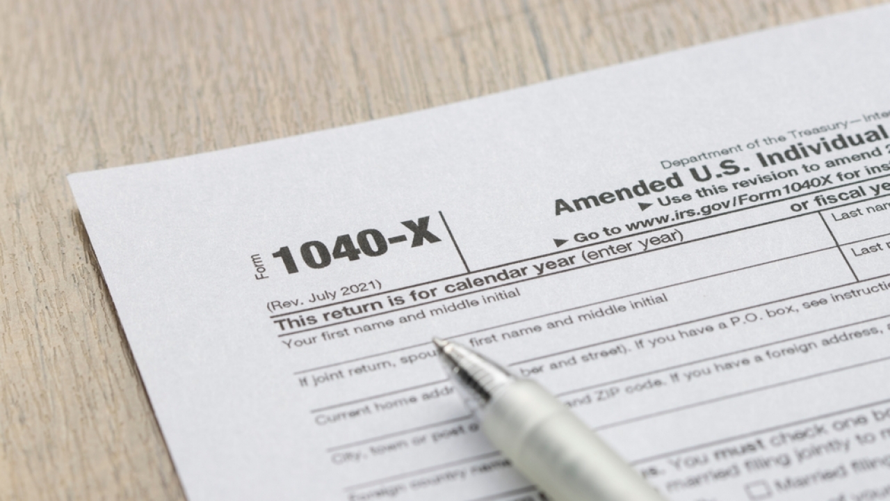 1040-X form used for tax amendments.