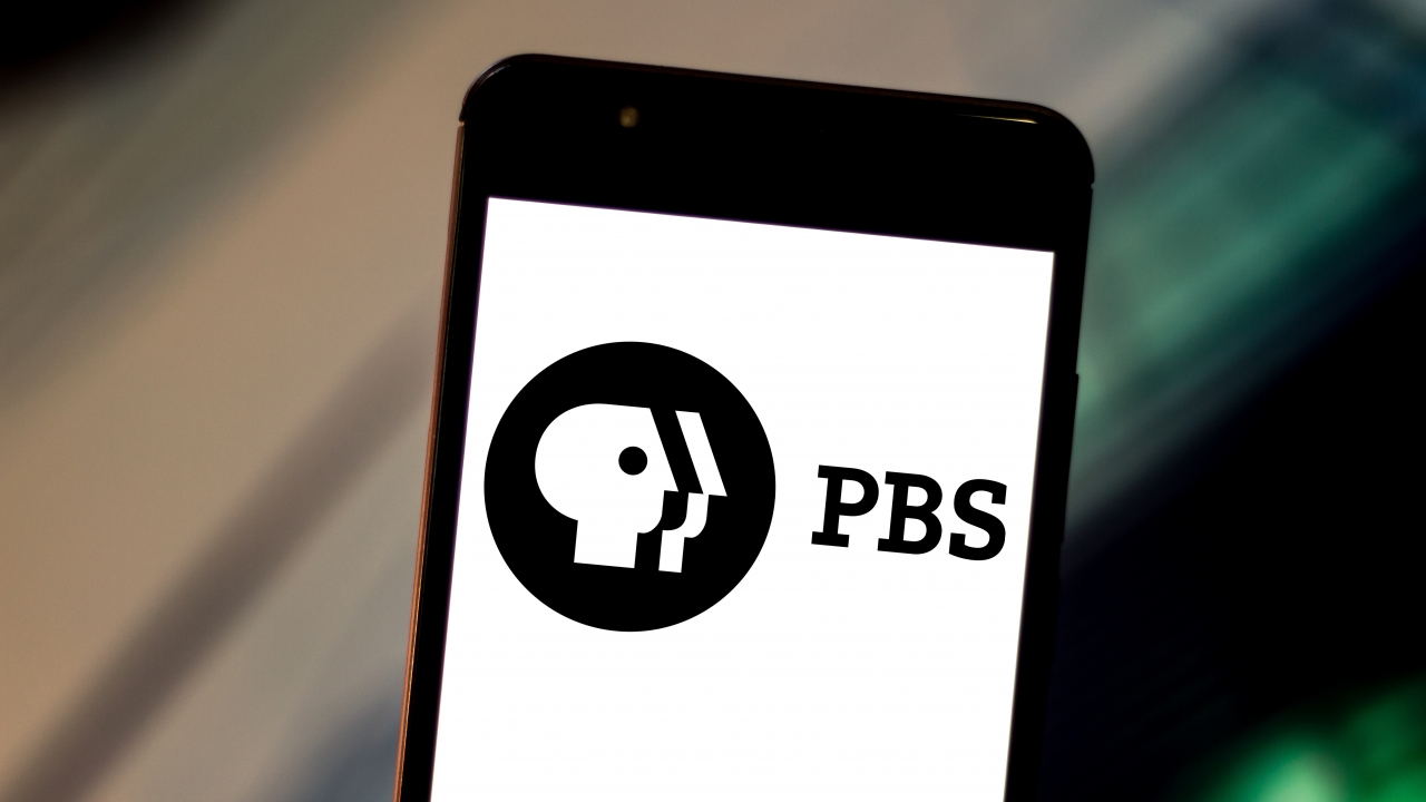 PBS logo on a device.
