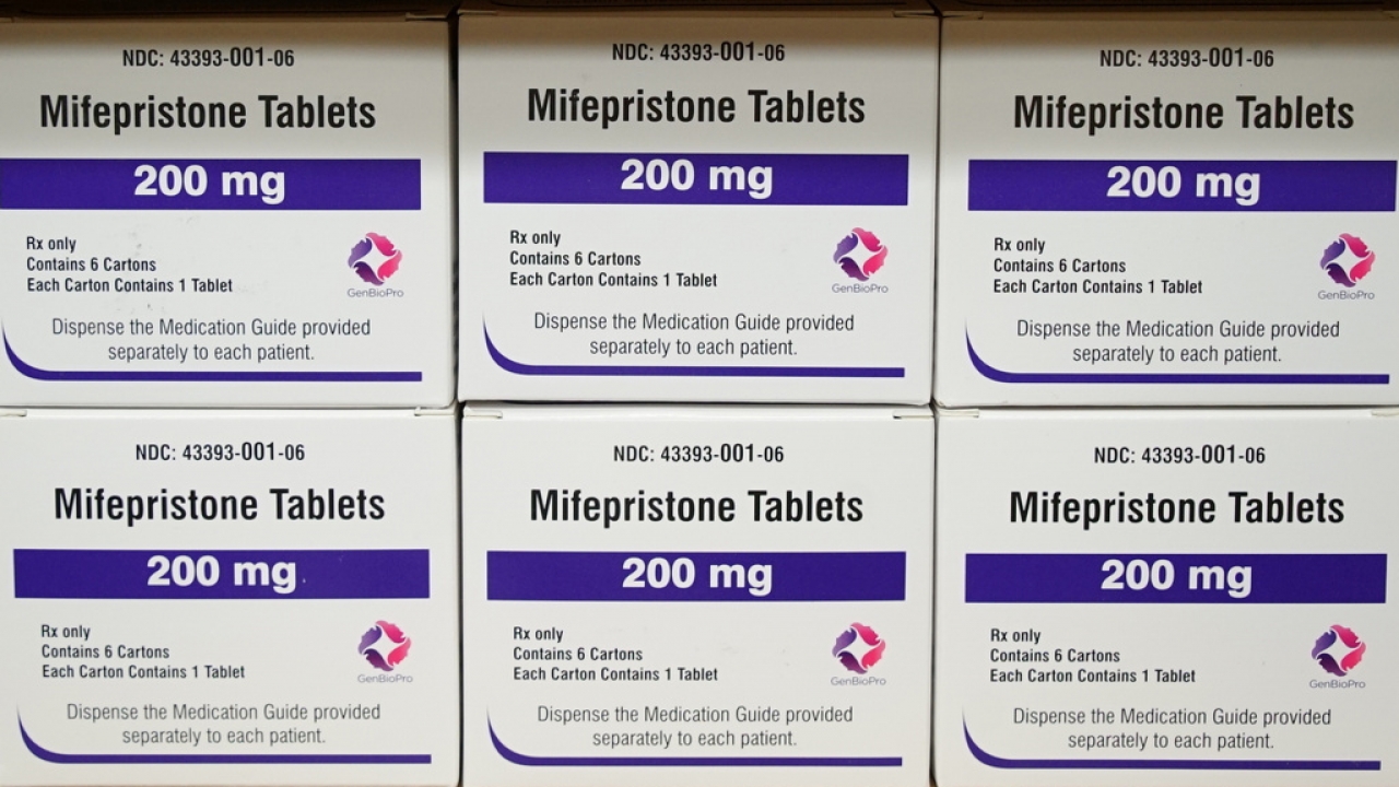 Boxes of the drug mifepristone