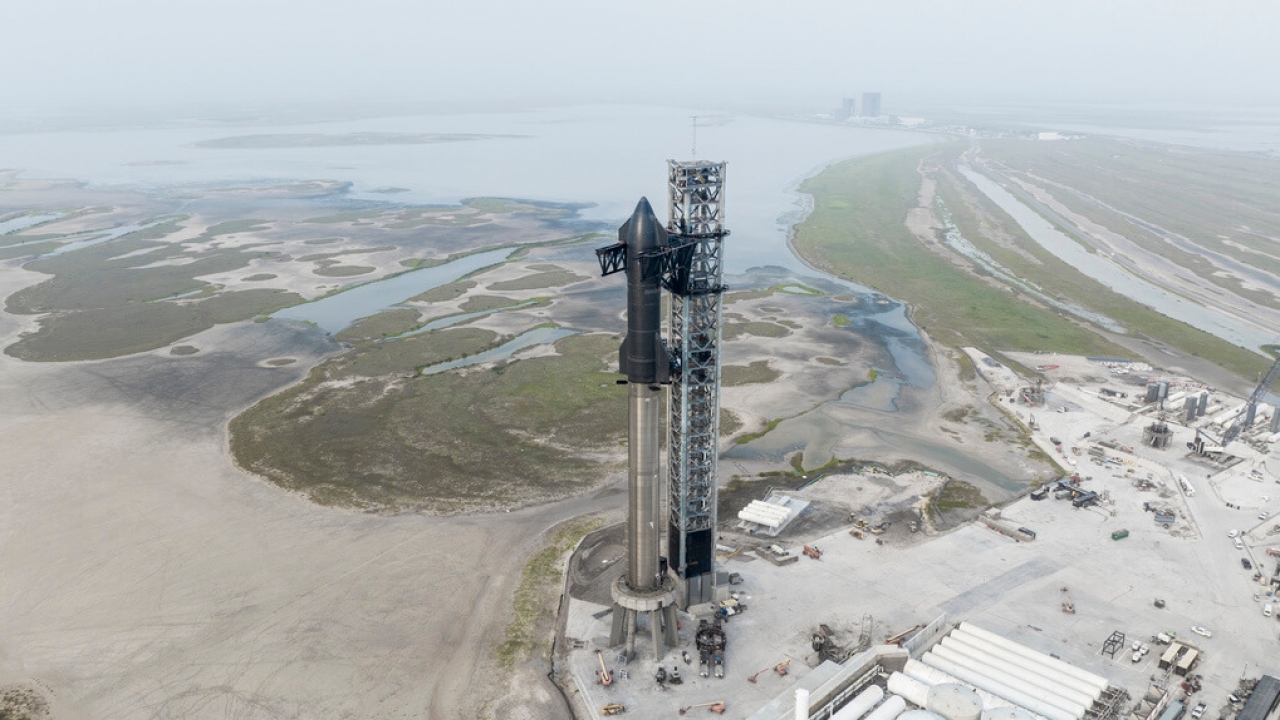 SpaceX Starship rocket at the launch site in Boca Chica, Texas.