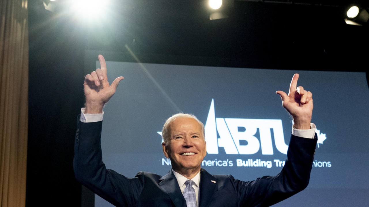 President Joe Biden at the NABTU conference in Washington