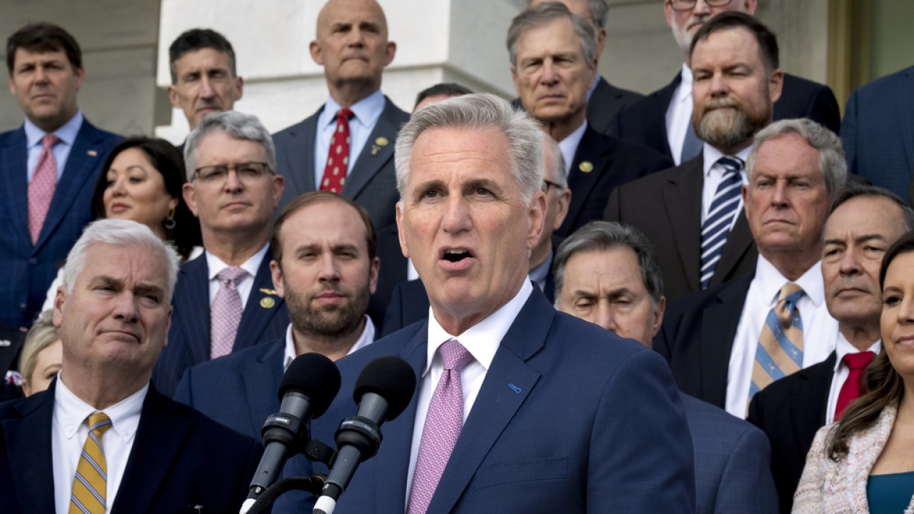 Speaker Kevin McCarthy backed by GOP members of the House.