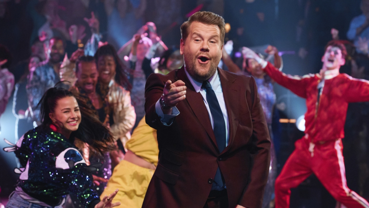 James Corden appears on the set of "The Late Late Show."
