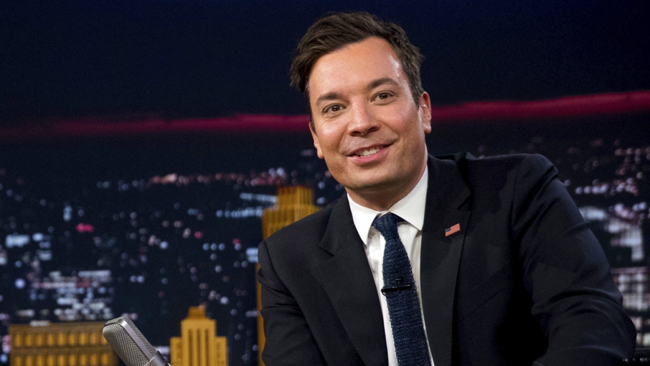 Jimmy Fallon talks during a taping of 'The Tonight Show with Jimmy Fallon'