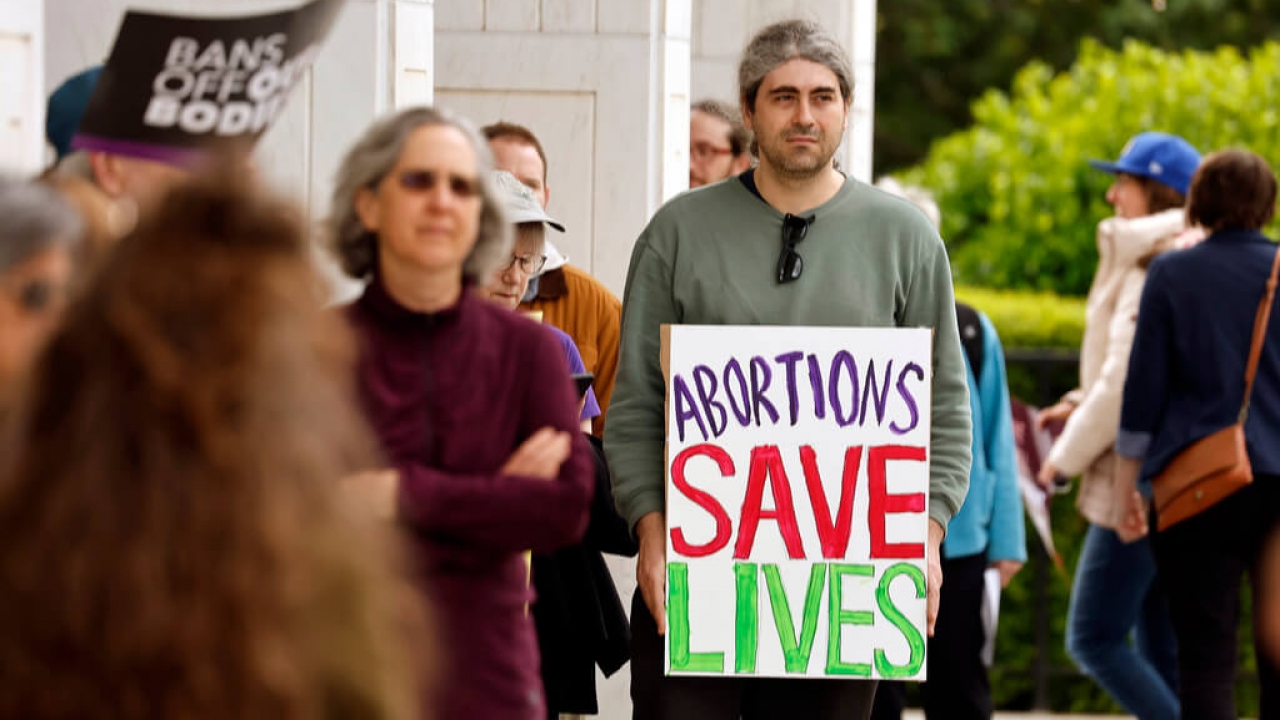 Abortion rights supporters rally in response to North Carolina's abortion bill