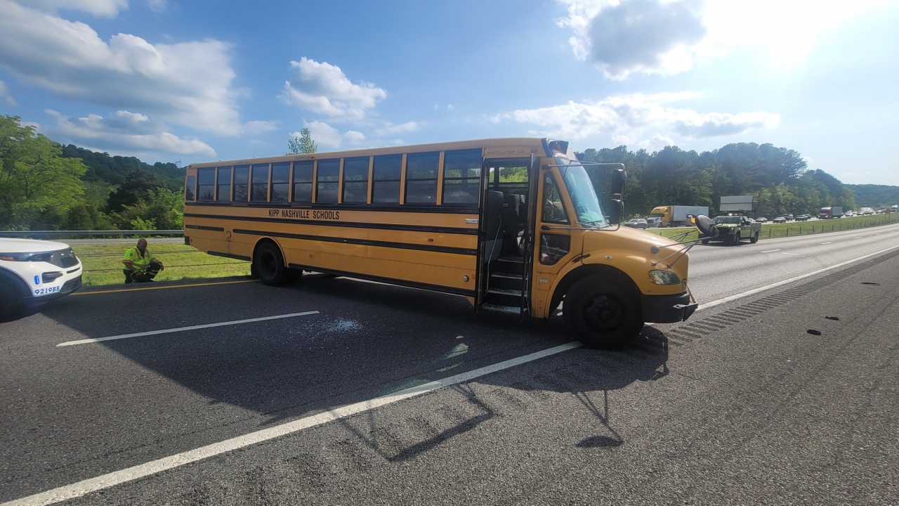 A stolen school bus from Kipp College Prep.