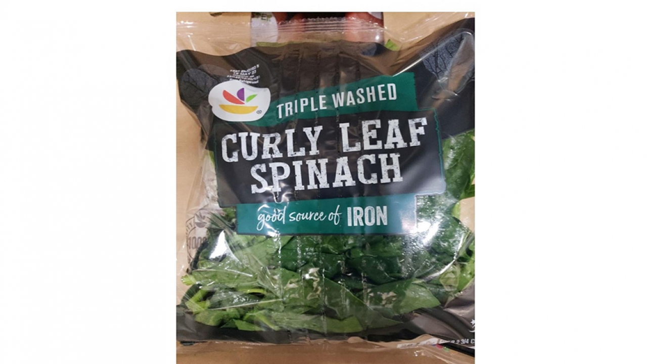 Bag of recalled spinach