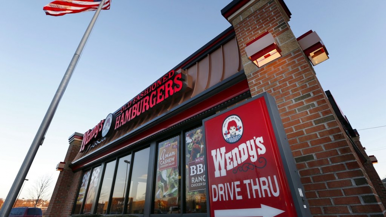 Exterior of a Wendy's restaurant.