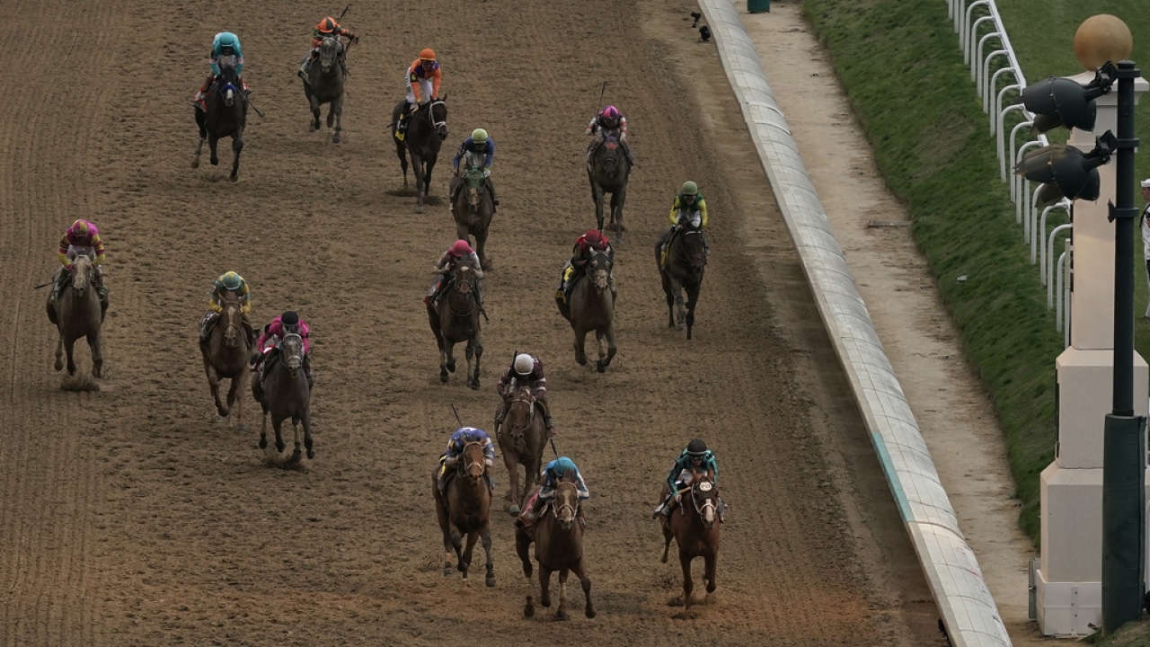 Mage 8, with Javier Castellano aboard, wins the 149th running of the Kentucky Derby horse race.