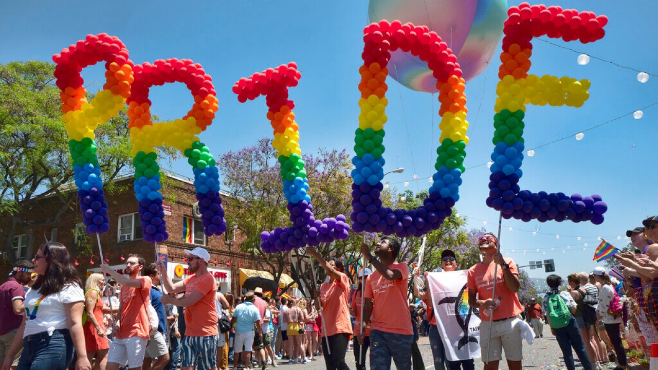 Participants in the 49th annual Los Angeles Pride Parade.