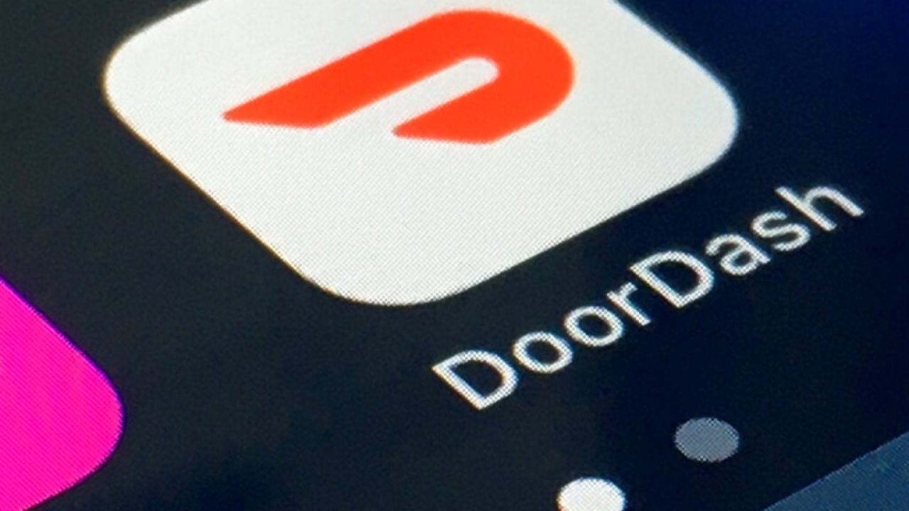 The DoorDash app is shown on a smartphone
