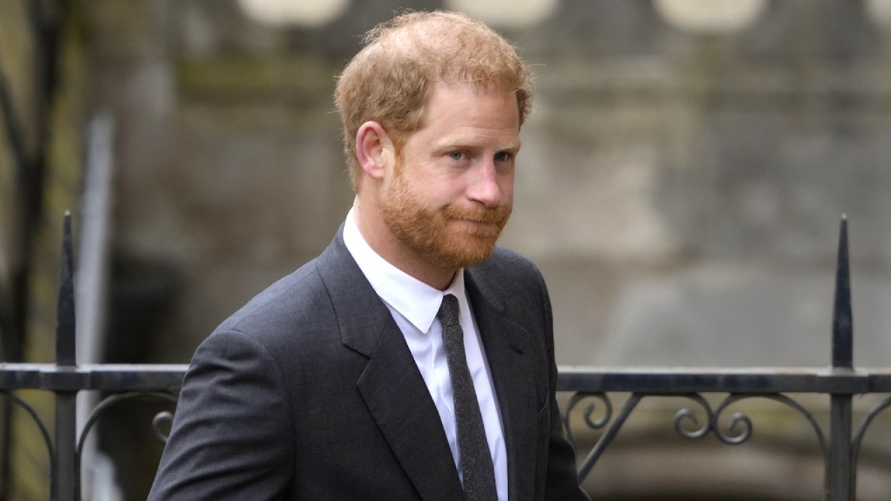 Britain's Prince Harry arrives at the Royal Courts Of Justice in London