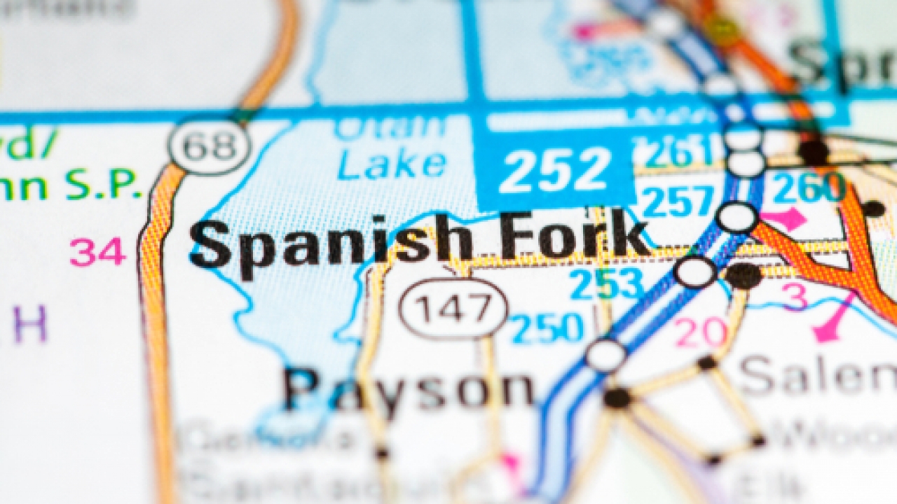 Map showing Spanish Fork, Utah.