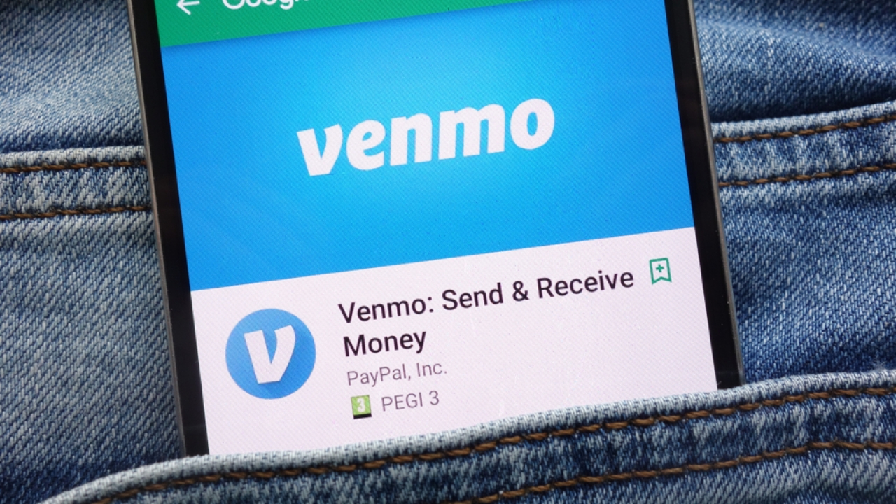 Venmo screen on smartphone