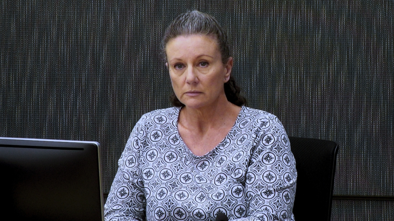 Kathleen Folbigg appears via video link during a convictions inquiry at Australia's New South Wales Coroners Court.