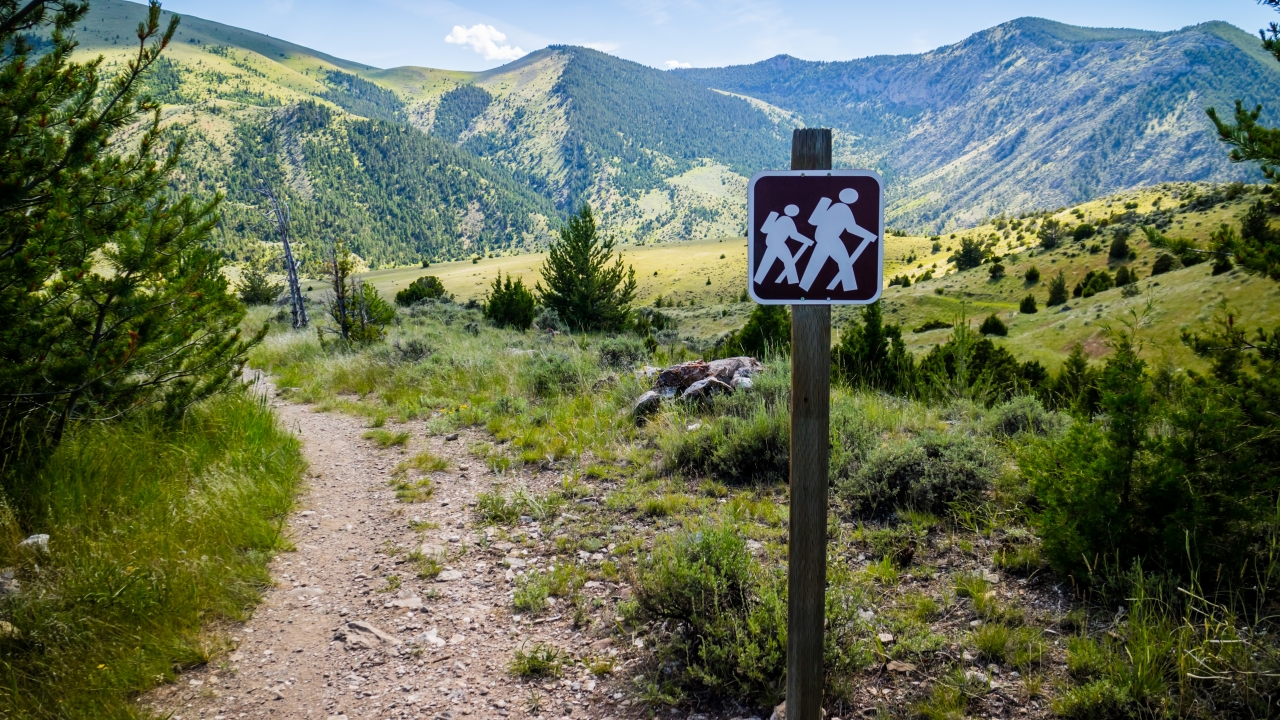 Lewis and Clark Caverns, MT, USA - June 29, 2019: The Eastside Mountain Trail
