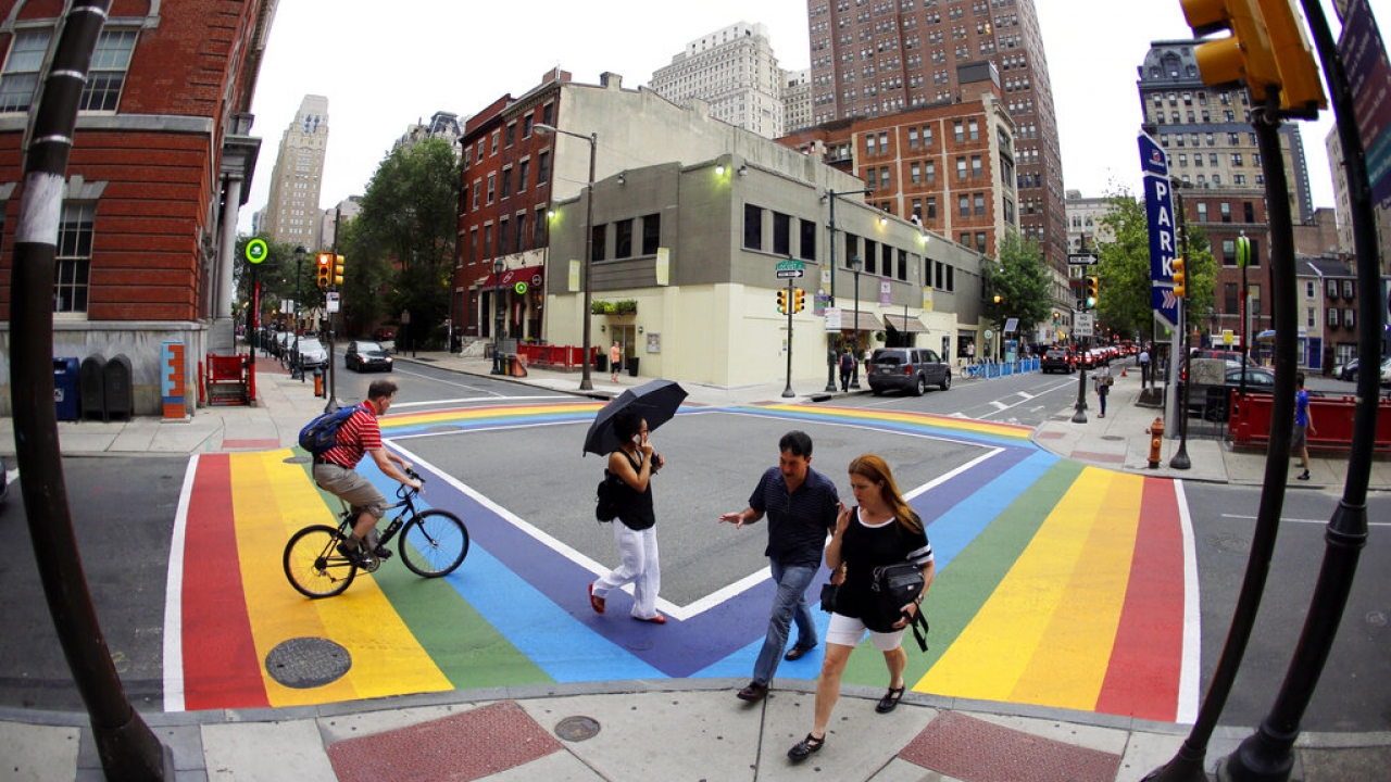 Rainbow crosswalks in Philadelphia