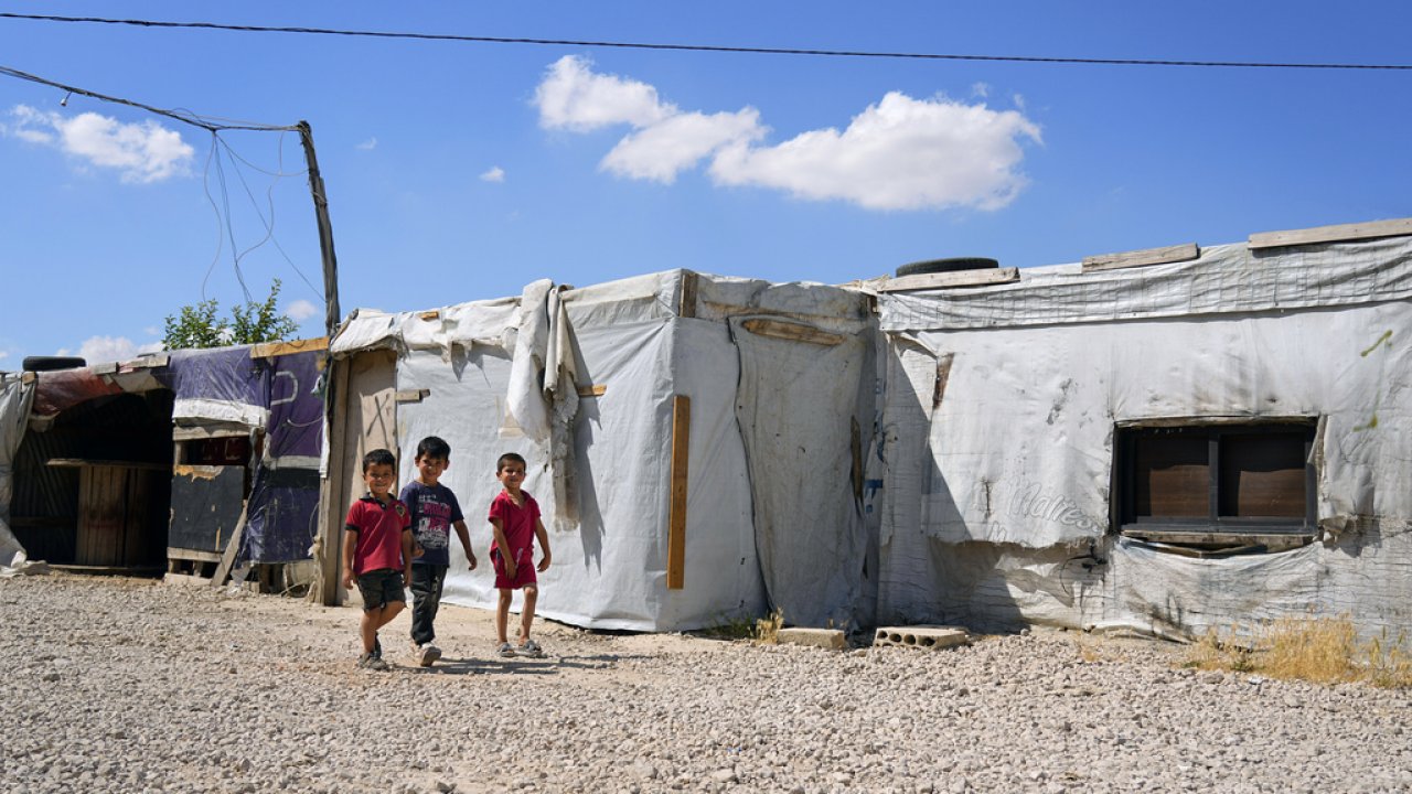 Syrian children in a refugee camp in Lebanon.