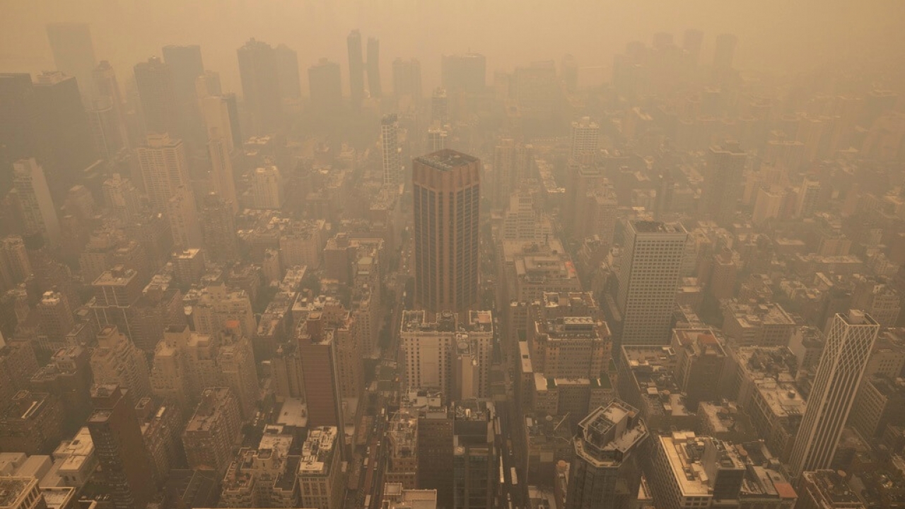 New York City inundated with smoke on June. 7, 2023.