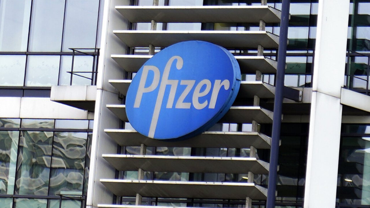 Pfizer logo on a building
