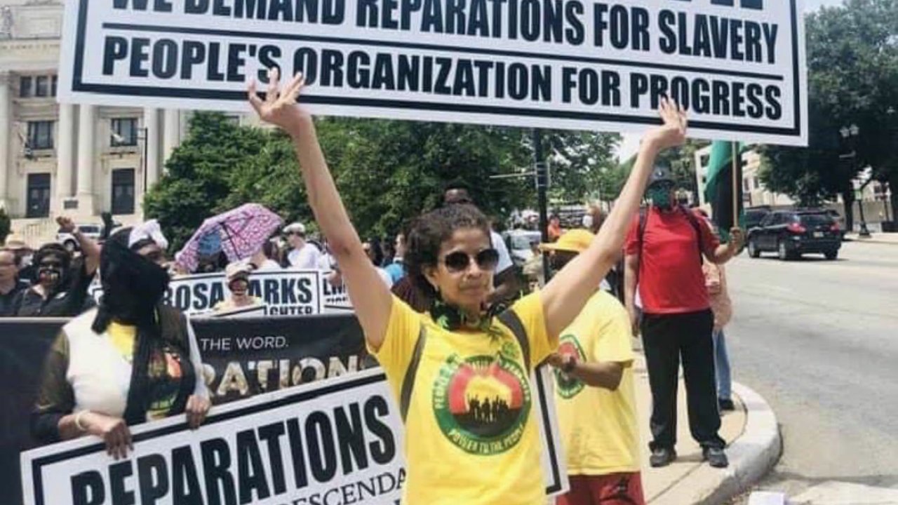 Juneteeth march in Newark, NJ, calling for reparations, 2022.