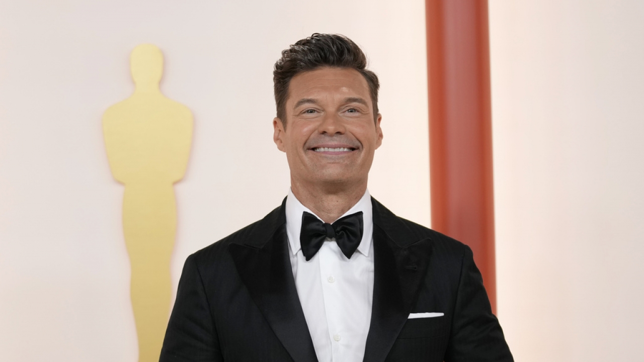 Ryan Seacrest arrives at the Oscars on Sunday, March 12, 2023, at the Dolby Theatre in Los Angeles.