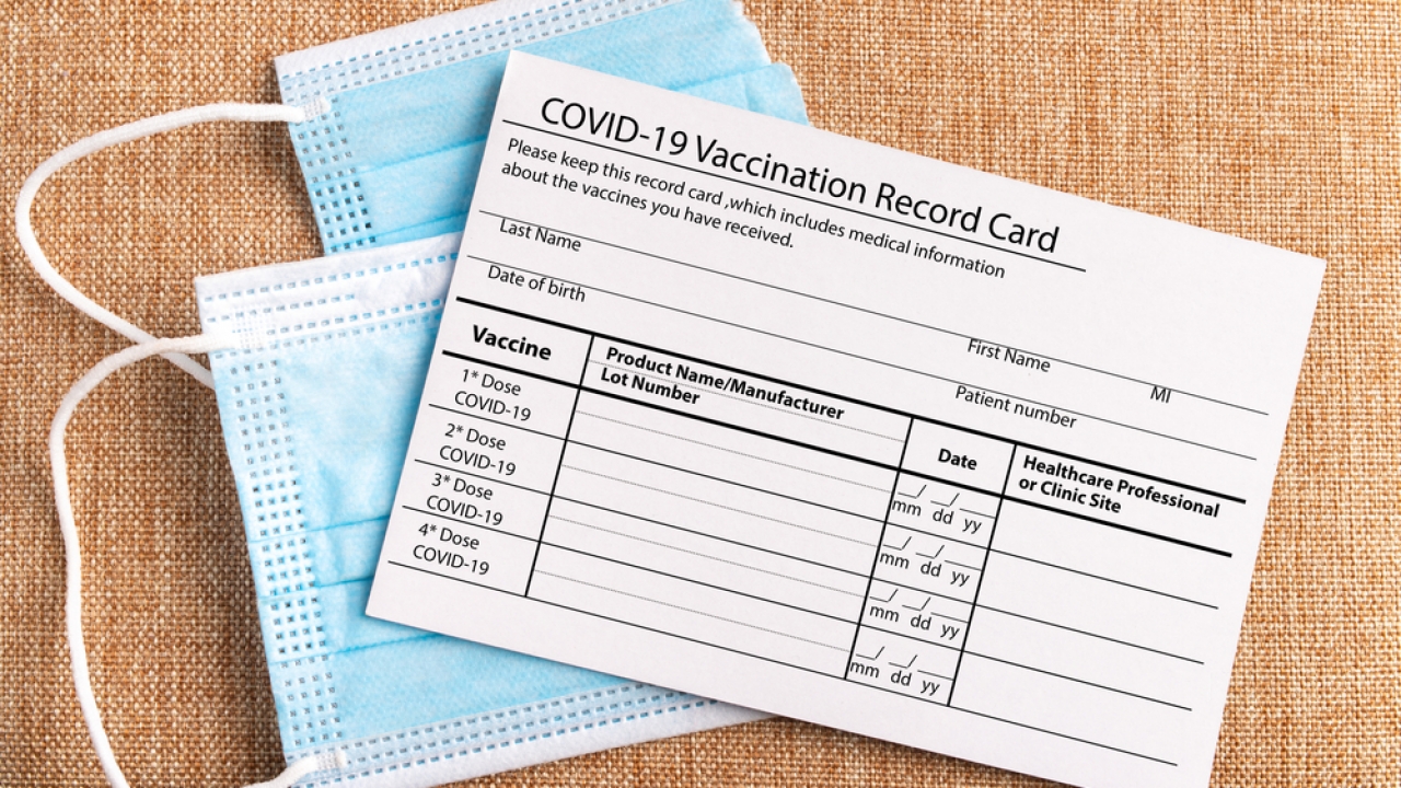 Blank COVID-19 vaccine card