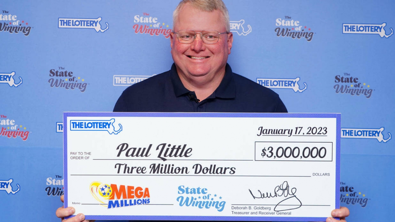 Paul Little with his winnings.