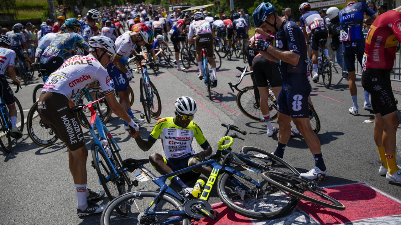 Cyclists involved in crash during Tour de France