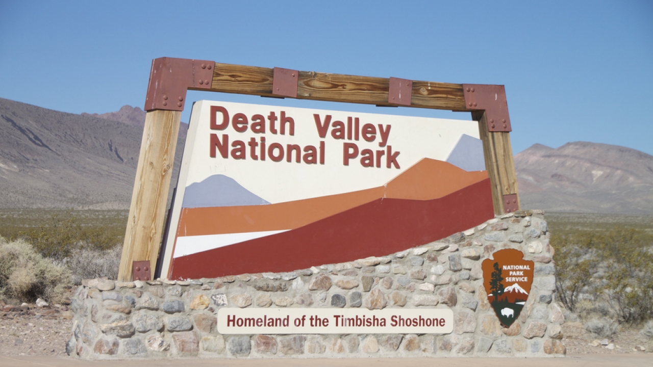 Sign outside Death Valley National Park.