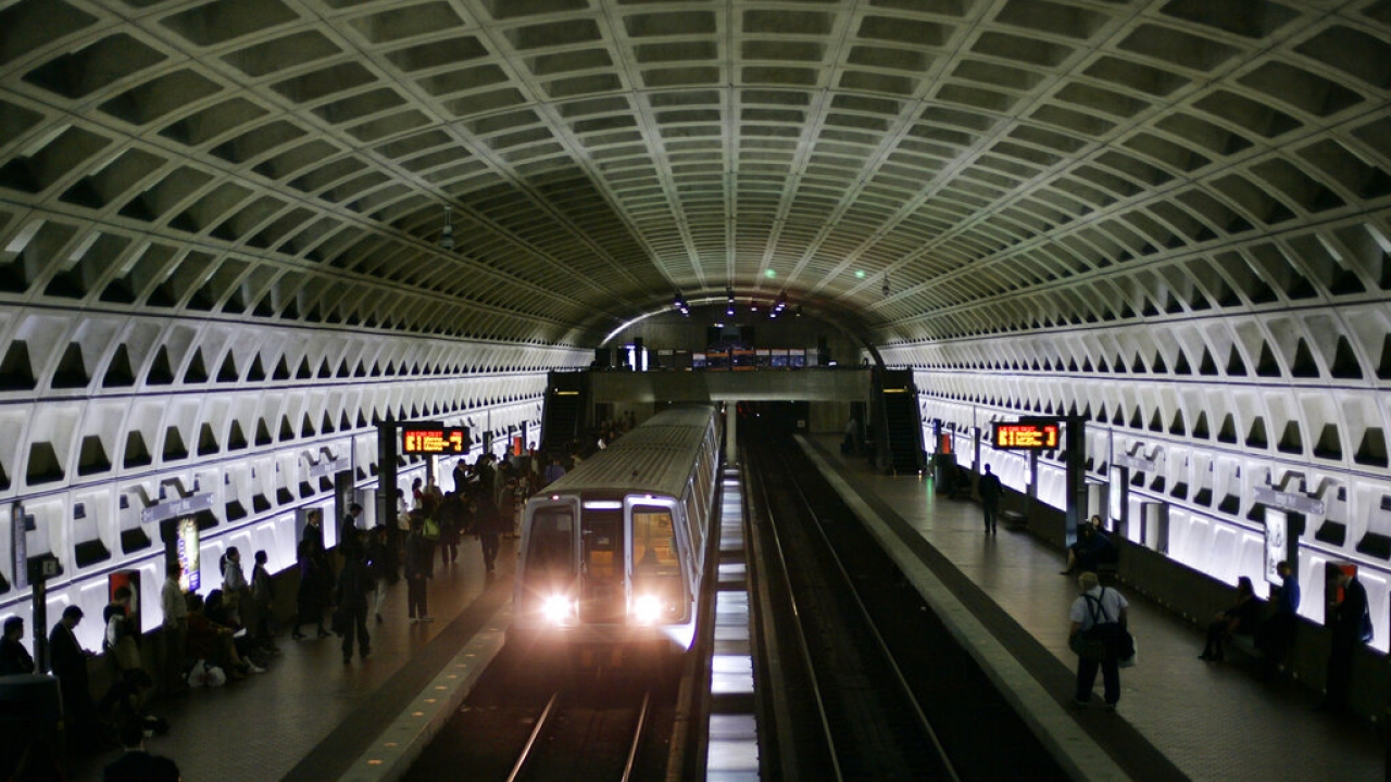Washington D.C. subway trains.