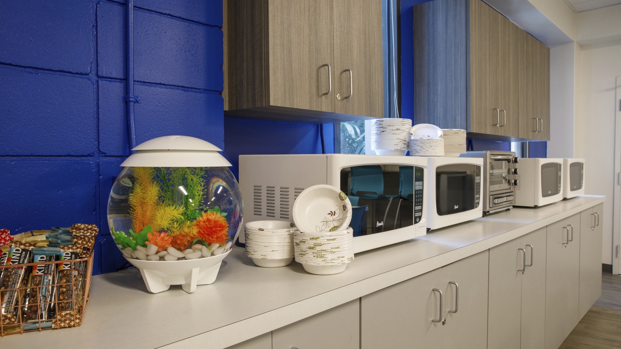 Microwaves in a breakroom