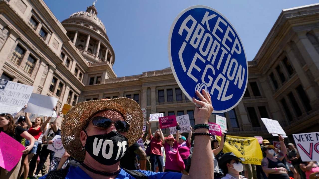 Abortion rights demonstrators attend a rally at the Texas state Capitol