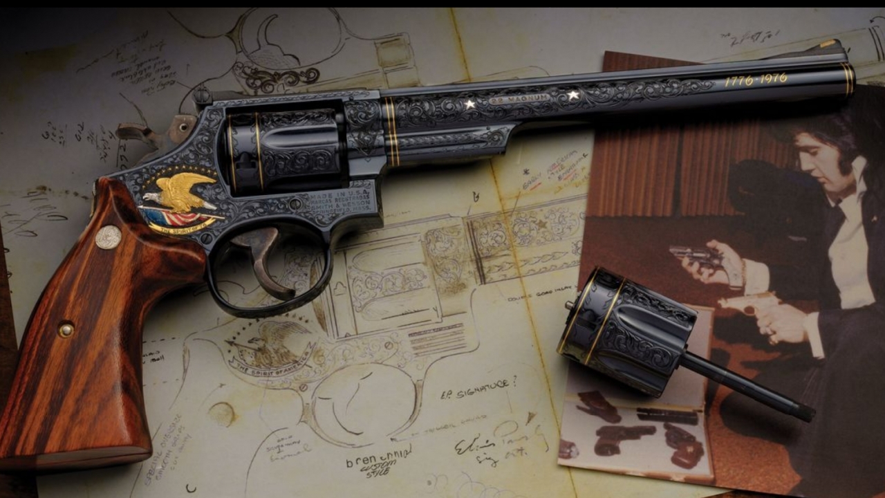 Elvis Presley's Exhibition Quality S&W Model 53 Revolver at auction.