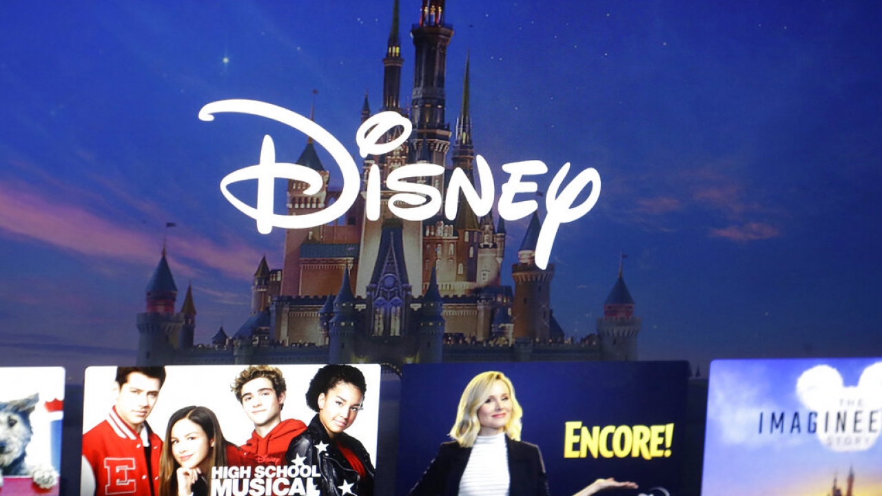 Menu for the Disney Plus movie and entertainment streaming service.