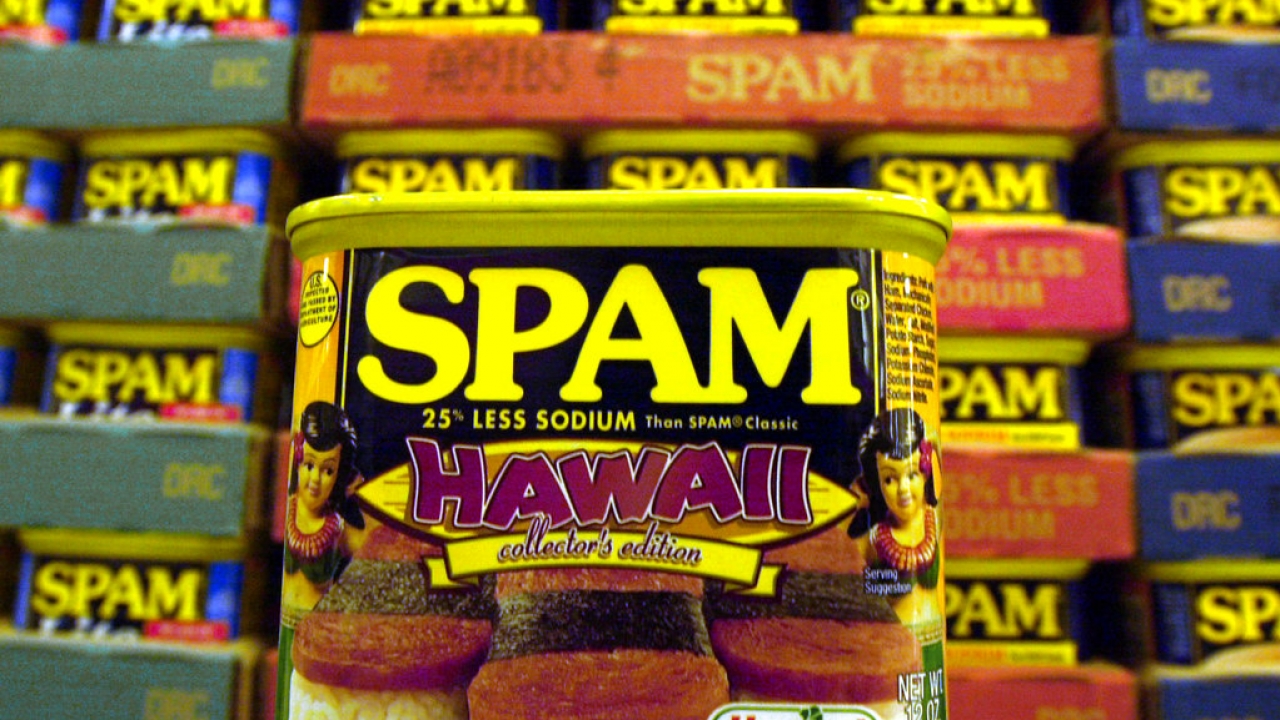 A collector's limited edition "Hawaii" can of Spam